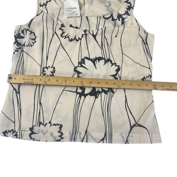 St John P-XL silk blouse cream and black NWT. - Picture 8 of 10